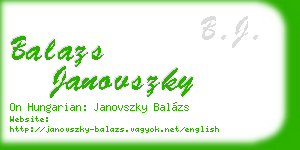 balazs janovszky business card